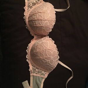 Pink lace bra